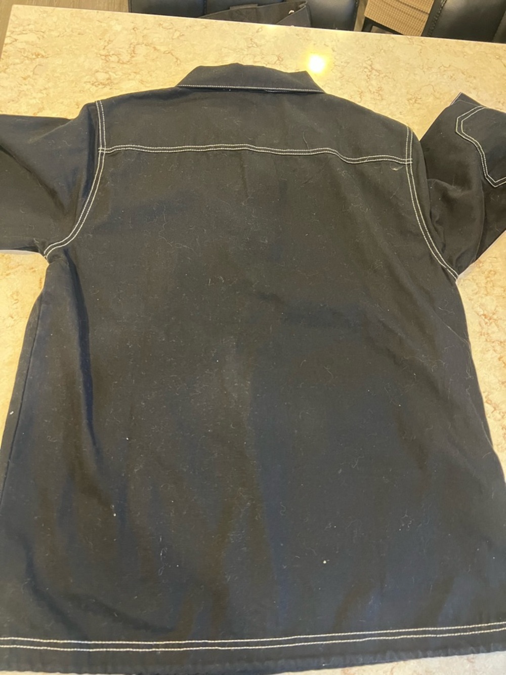 Vans Black Jacket with White Logo and Stitching - Picture 9 of 10